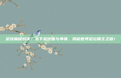 足球巅峰对决：天下足球谁与争锋，揭秘世界足坛霸主之路！