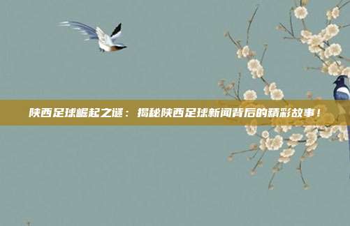 陕西足球崛起之谜：揭秘陕西足球新闻背后的精彩故事！