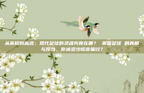 从英超到血统：现代足球的灵魂究竟在哪？ 英国足球 的真相与反刍，你被多少谎言骗过？