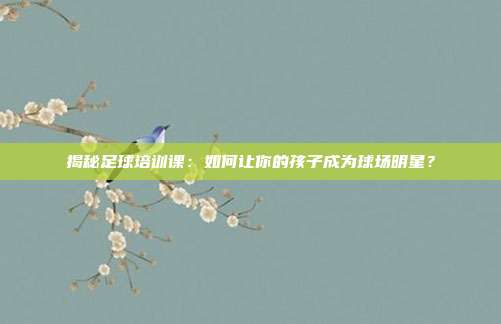 揭秘足球培训课：如何让你的孩子成为球场明星？