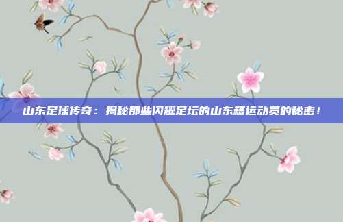 山东足球传奇：揭秘那些闪耀足坛的山东籍运动员的秘密！