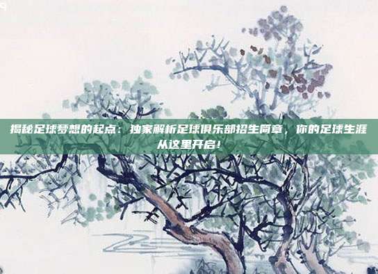 揭秘足球梦想的起点：独家解析足球俱乐部招生简章，你的足球生涯从这里开启！