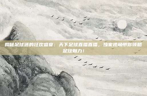 揭秘足球迷的狂欢盛宴:天下足球直播直播,独家视角带你领略足球魅力!