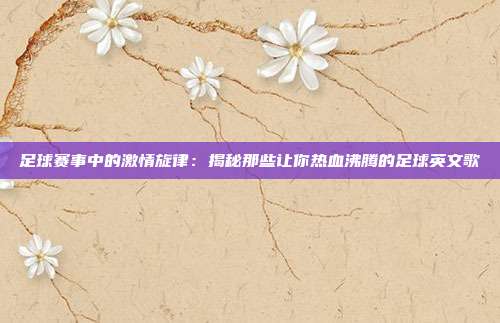 足球赛事中的激情旋律:揭秘那些让你热血沸腾的足球英文歌