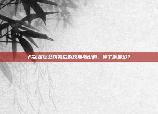揭秘足球处罚背后的规则与影响，你了解多少？