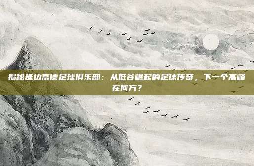 揭秘延边富德足球俱乐部:从低谷崛起的足球传奇,下一个高峰在何方?