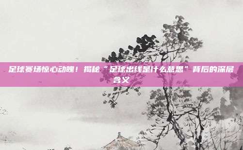 足球赛场惊心动魄！揭秘“足球出线是什么意思”背后的深层含义
