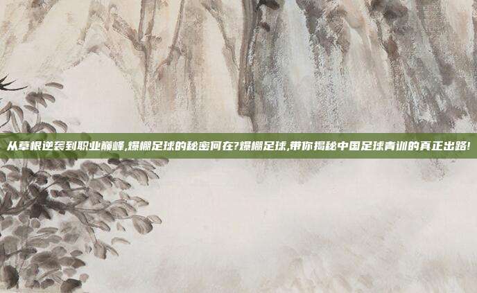 从草根逆袭到职业巅峰,爆棚足球的秘密何在?爆棚足球,带你揭秘中国足球青训的真正出路!