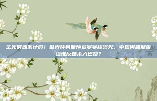 生死时速倒计时！世界杯男篮预选赛赛程曝光，中国男篮能否绝地反击杀入巴黎？