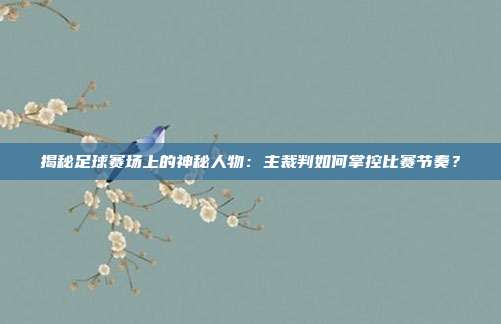 揭秘足球赛场上的神秘人物:主裁判如何掌控比赛节奏?
