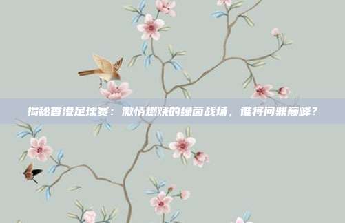 揭秘香港足球赛：激情燃烧的绿茵战场，谁将问鼎巅峰？