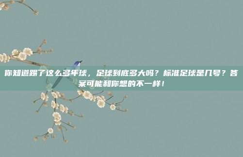 你知道踢了这么多年球，足球到底多大吗？标准足球是几号？答案可能和你想的不一样！