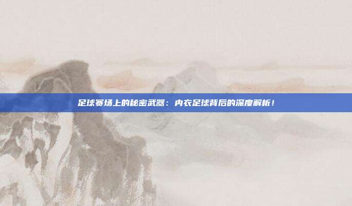 足球赛场上的秘密武器：内衣足球背后的深度解析！
