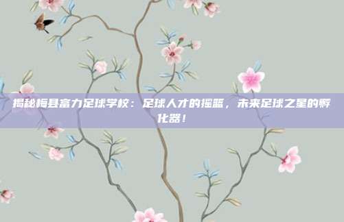 揭秘梅县富力足球学校：足球人才的摇篮，未来足球之星的孵化器！