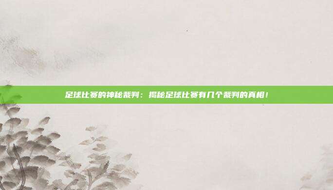 足球比赛的神秘裁判：揭秘足球比赛有几个裁判的真相！