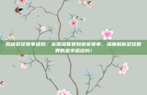 揭秘足球赛事级别：从顶级联赛到业余赛事，深度解析足球世界的金字塔结构！