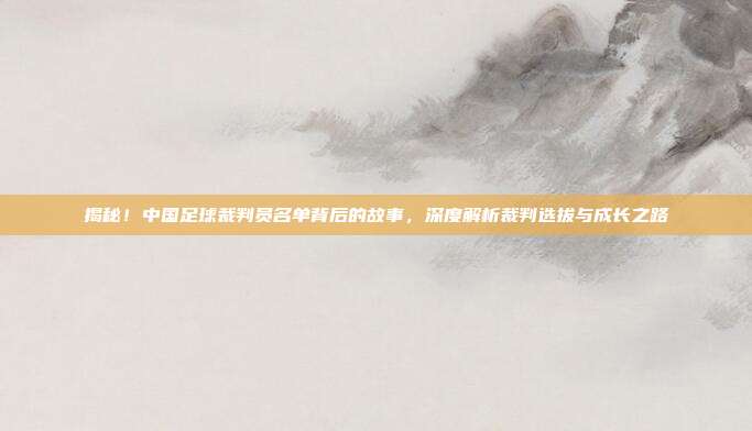 揭秘！中国足球裁判员名单背后的故事，深度解析裁判选拔与成长之路
