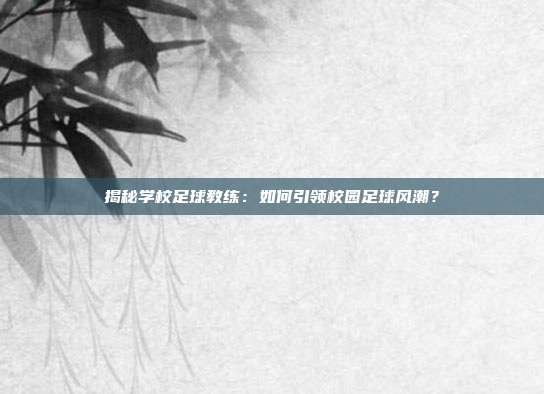 揭秘学校足球教练：如何引领校园足球风潮？