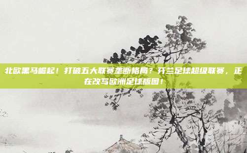 北欧黑马崛起！打破五大联赛垄断格局？芬兰足球超级联赛，正在改写欧洲足球版图！