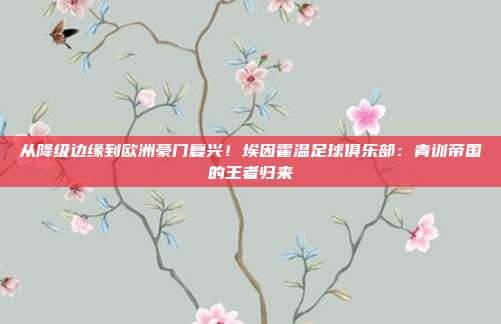 从降级边缘到欧洲豪门复兴！埃因霍温足球俱乐部：青训帝国的王者归来