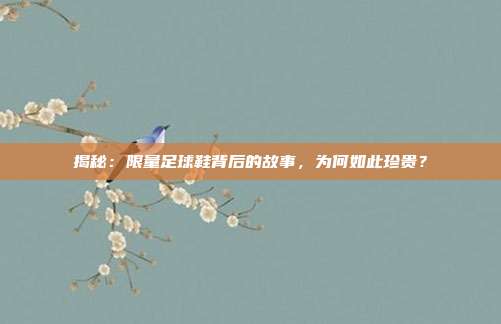 揭秘：限量足球鞋背后的故事，为何如此珍贵？