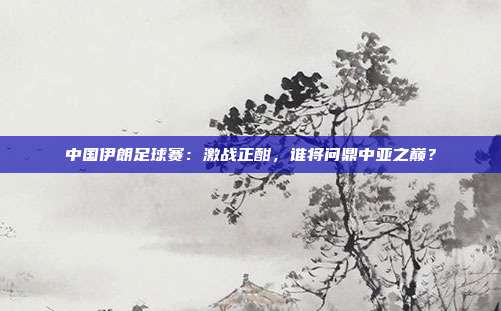 中国伊朗足球赛:激战正酣,谁将问鼎中亚之巅?