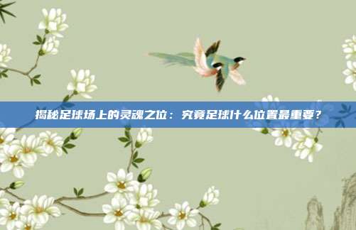 揭秘足球场上的灵魂之位:究竟足球什么位置最重要?
