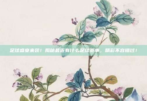 足球盛宴来袭！揭秘最近有什么足球赛事，精彩不容错过！