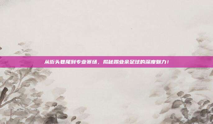 从街头巷尾到专业赛场，揭秘踢业余足球的深度魅力！