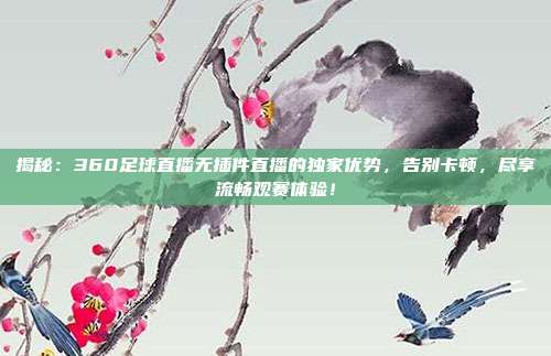 揭秘：360足球直播无插件直播的独家优势，告别卡顿，尽享流畅观赛体验！