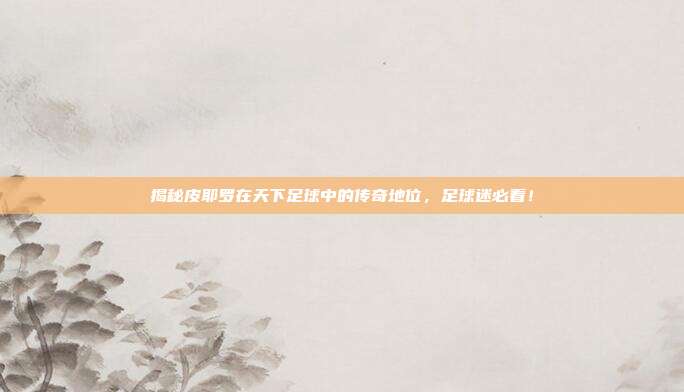 揭秘皮耶罗在天下足球中的传奇地位，足球迷必看！