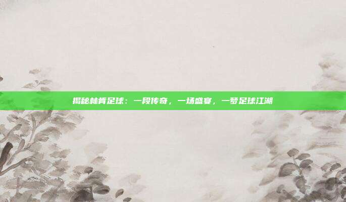 揭秘林肯足球：一段传奇，一场盛宴，一梦足球江湖