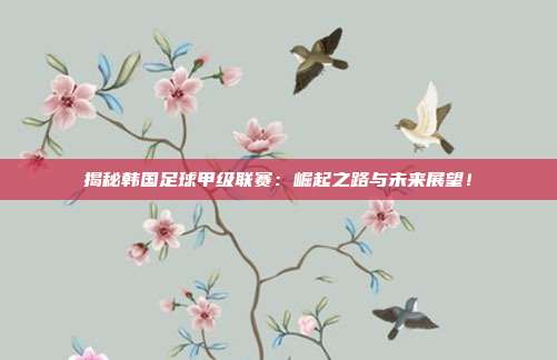 揭秘韩国足球甲级联赛：崛起之路与未来展望！