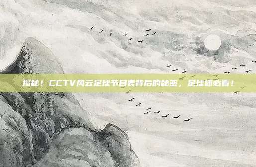揭秘!CCTV风云足球节目表背后的秘密,足球迷必看!