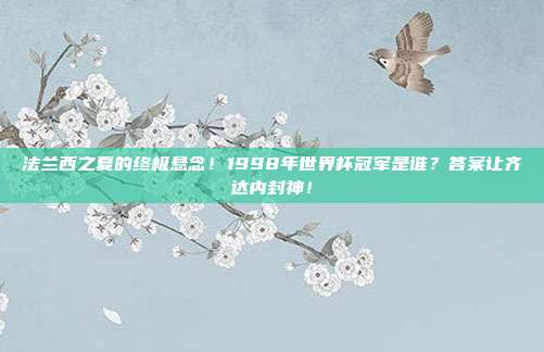 法兰西之夏的终极悬念！1998年世界杯冠军是谁？答案让齐达内封神！