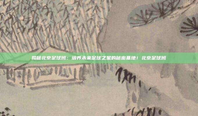 揭秘北京足球班：培养未来足球之星的秘密基地！北京足球班