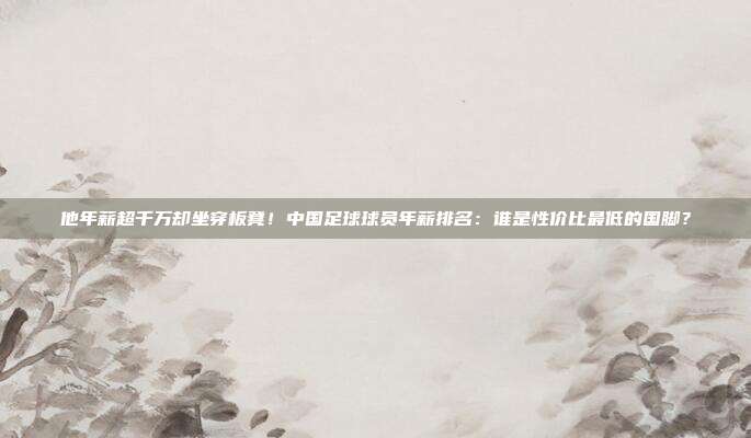 他年薪超千万却坐穿板凳！中国足球球员年薪排名：谁是性价比最低的国脚？