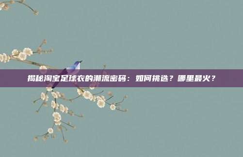 揭秘淘宝足球衣的潮流密码:如何挑选?哪里最火?