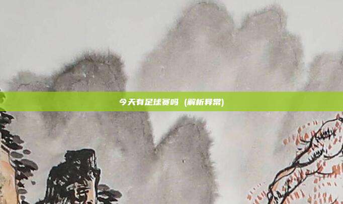 今天有足球赛吗 (解析异常)