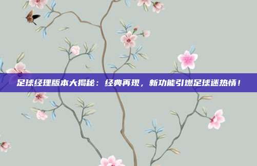 足球经理版本大揭秘：经典再现，新功能引燃足球迷热情！