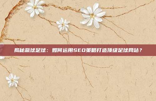 揭秘赢球足球：如何运用SEO策略打造顶级足球网站？