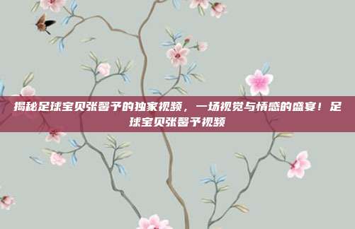 揭秘足球宝贝张馨予的独家视频,一场视觉与情感的盛宴!足球宝贝张馨予视频