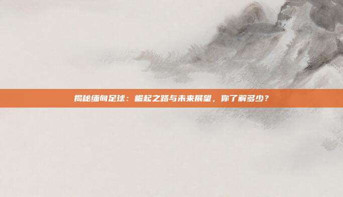 揭秘缅甸足球：崛起之路与未来展望，你了解多少？