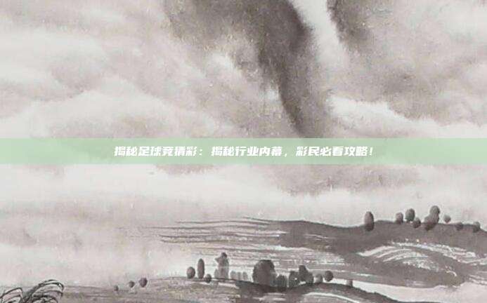 揭秘足球竞猜彩:揭秘行业内幕,彩民必看攻略!