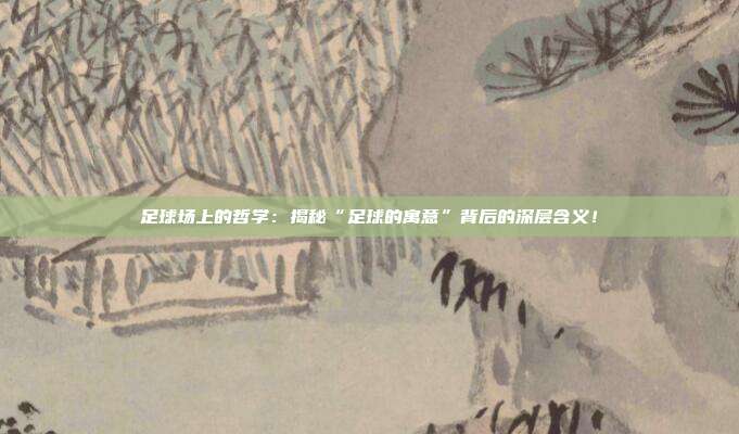 足球场上的哲学：揭秘“足球的寓意”背后的深层含义！
