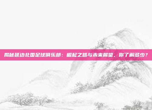 揭秘延边北国足球俱乐部:崛起之路与未来展望,你了解多少?