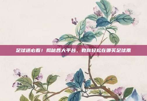 足球迷必看!揭秘各大平台,教你轻松在哪买足球票