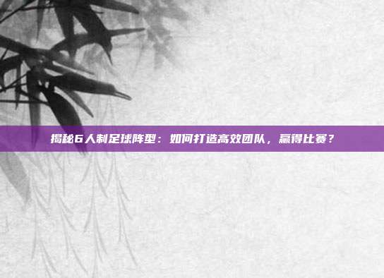 揭秘6人制足球阵型:如何打造高效团队,赢得比赛?