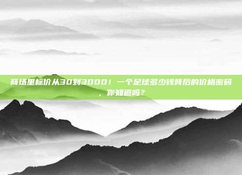 商场里标价从30到3000！一个足球多少钱背后的价格密码，你知道吗？