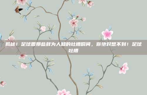 揭秘!足球圈那些鲜为人知的吐槽瞬间,你绝对想不到!足球吐槽